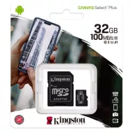 Micro-SD memóriakártya adapterrel Kingston SDCS2 100 MB/s exFAT - 64 GB